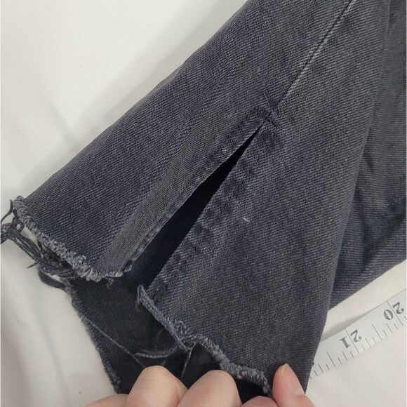 ASOS jeans black straight leg raw hem high‎ waisted ankle 30 - Picture 10 of 10